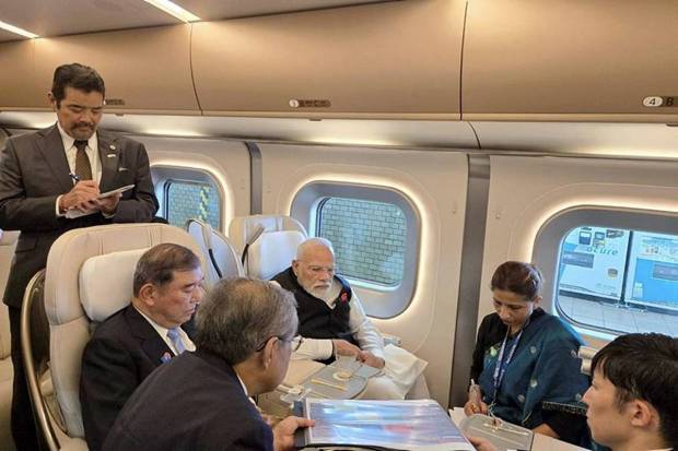 The Ministry of External Affairs described the Shinkansen ride as a ‘’journey of friendship and progress''. (Photo source: PTI)