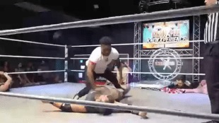 In the now-viral video, Raja can be seen entering the ring and launching an attack on wrestler Stuart Smith, also known as Syko Stu.