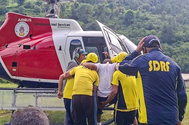 Six severely injured victims have been flown to AIIMS Rishikesh, where a team of doctors is monitoring their condition. (Photo source: PTI)