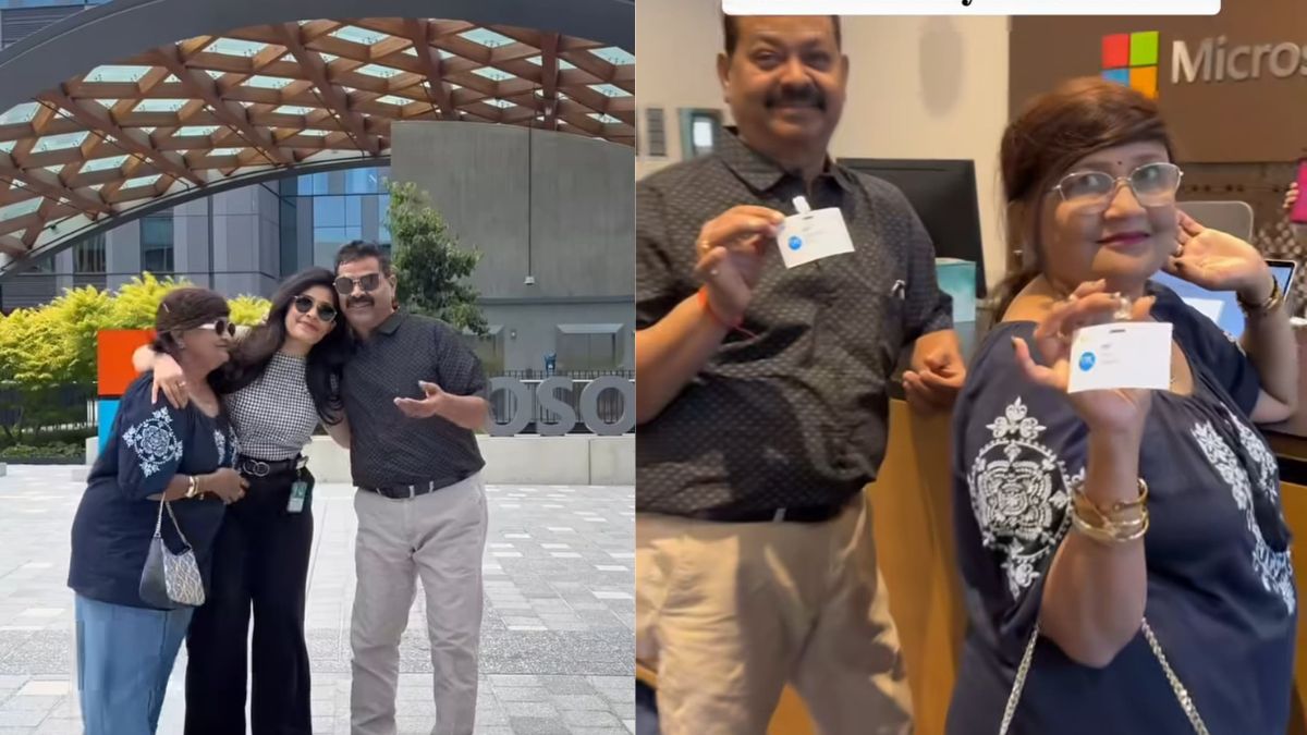 'This isn’t just my dream come true, it’s theirs too...' Woman gives parents a special tour of her Microsoft US office 'This isn’t just my dream come true, it’s theirs too...' Woman gives parents a special tour of her Microsoft US office