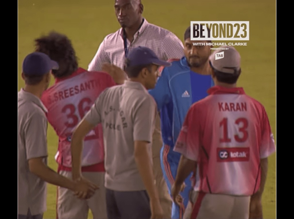 Watch: Harbhajan Singh slaps Sreesanth; Lalit Modi releases video of infamous IPL incident after 18 years (Video screengrab via Instagram) Watch: Harbhajan Singh slaps Sreesanth; Lalit Modi releases video of infamous IPL incident after 18 years (Video screengrab via Instagram)