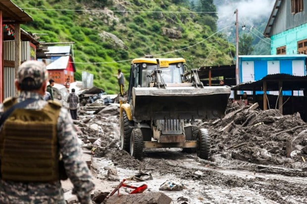 Search and rescue work underway after a cloudburst in Kishtwar district, Jammu and Kashmir. (Image source: PTI)