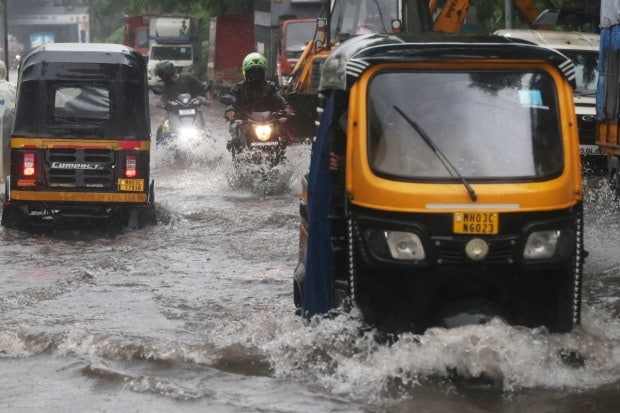 Beyond Mumbai, heavy rainfall and a sudden cloudburst in Nanded on August 18 triggered a flood-like situation, worsening conditions in the hilly regions. The calamity has left five people missing while the State Disaster Response Force (SDRF) rescued more than 300 individuals stranded in affected areas. (Express Photo)