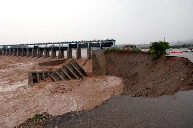 Rivers in Jammu overflowed with strong floodwaters sweeping away everything in their path. Trees, rocks and boulders rolled down the slopes, leading to the death of at least nine pilgrims who were hit by a landslide on the Vaishno Devi route. Due to the heavy rain, the Jammu and Kashmir government has shut down all schools and offices, except for essential services and law enforcement. The weather department has warned of very heavy rainfall in the Jammu division for the next 40 hours. River levels in the Basantar, Tawi, and Chenab are already at the danger mark. People have been strictly told to stay away from riversides and low-lying flood areas. (Image source: PTI)