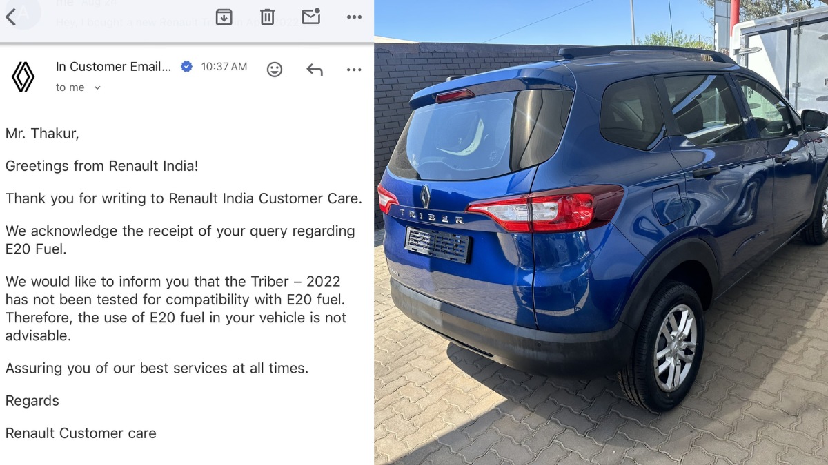 E20 fuel: Renault stated that using the E20 fuel in E10-complaint vehicles poses “no serious challenges” after it advised a Triber 2022 model owner against using E20 fuel in his vehicle.