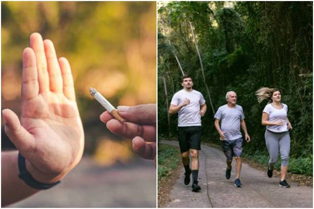 Stop smoking and be physically active- To support bladder health and gain overall control, do regular exercises and quit smoking. (Photo source: Canva)
