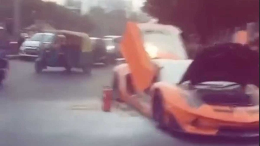 Lambo on fire — Influencer’s Rs 9 crore car in flames in Bangalore