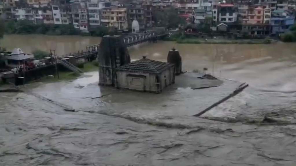 Drone visuals of the Beas River. The water level is on the rise due to incessant rainfall.