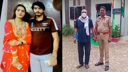 Noida dowry death case: Nikki’s family under radar over assault, dowry demand allegations by sister-in-law. Police personnel with father-in-law of Nikki (Right). (Image Source: PTI) Noida dowry death case: Nikki’s family under radar over assault, dowry demand allegations by sister-in-law. Police personnel with father-in-law of Nikki (Right). (Image Source: PTI)