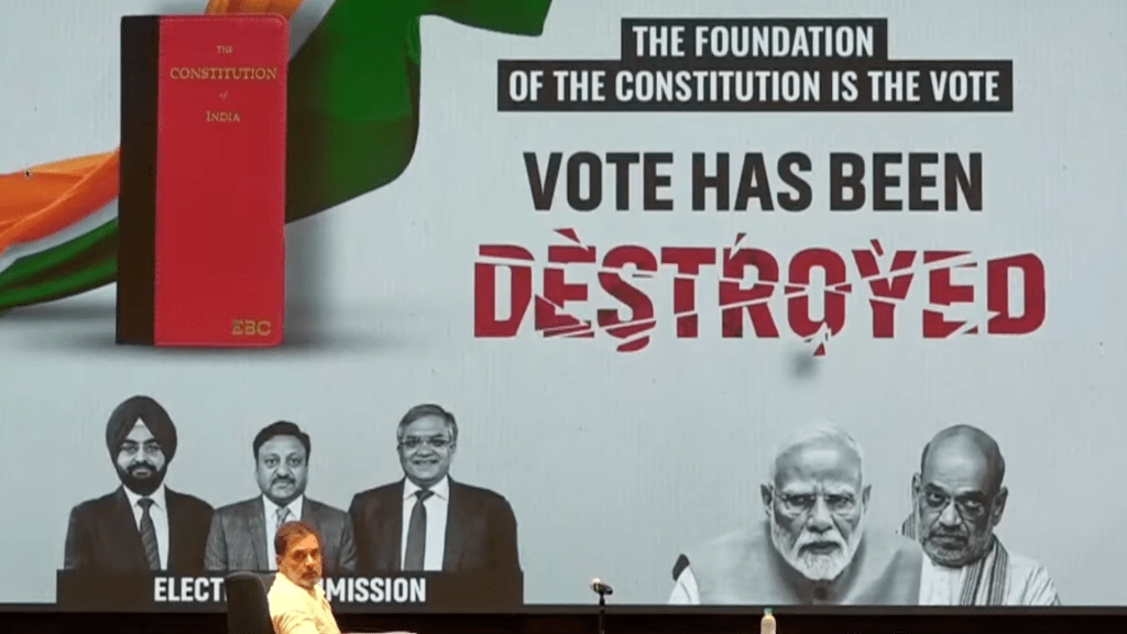 “Out of over six lakh total votes, over one lakh votes were stolen,” Rahul Gandhi said. 