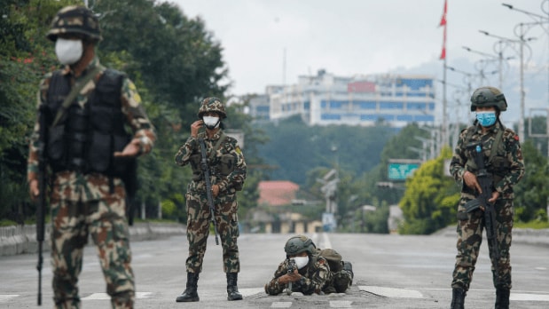 Army enforces curfew: Soldiers maintain a strong presence on Kathmandu’s empty streets to prevent further unrest on Day 4 of protests. (Photo Source: Associated Press)
