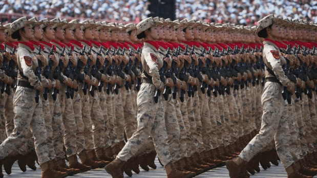  The ceremony opened with an 80-gun salute, followed by the national anthem, “March of the Volunteers.” (Photo Source: Associated Press)