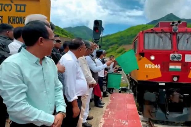 The Jiribam-Imphal Railway Line was flagged off by PM Modi today and the project cost nearly Rs 22,000 crore. (Image: X)