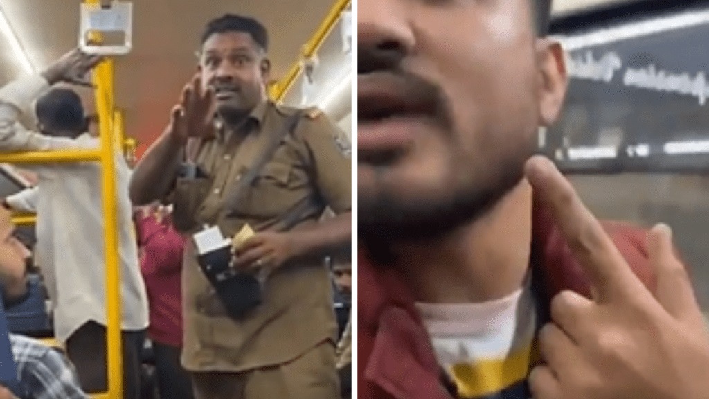 A video shared on Reddit shows a BMTC conductor slapping a Hindi-speaking passenger over a ticket dispute, even after the passenger had paid a fine
