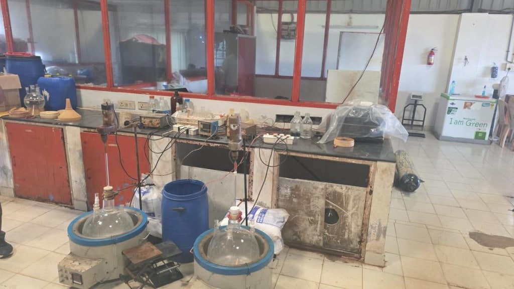 The mephedrone manufacturing unit in Cherlapally, Hyderabad. The mephedrone manufacturing unit in Cherlapally, Hyderabad.