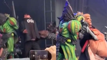 Heavy metal band GWAR sparks outrage with ‘beheading’ of Elon Musk and violent Trump depiction at Riot fest