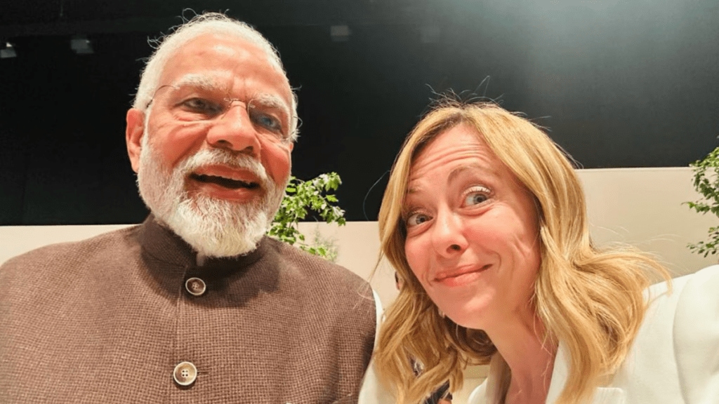 Meloni had shared a picture of herself and PM Modi on X along with the caption, "Italy and India, bound by a great friendship." Meloni had shared a picture of herself and PM Modi on X along with the caption, "Italy and India, bound by a great friendship."