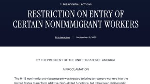 Full text of A new presidential proclamation (Sept 19, 2025) imposes sweeping restrictions on entry.