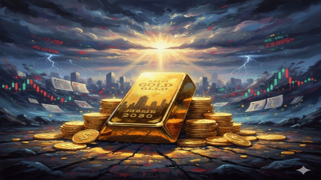 Gold's rally vs. stock market optimism: The great market disconnect. (Image Source: Gemini)