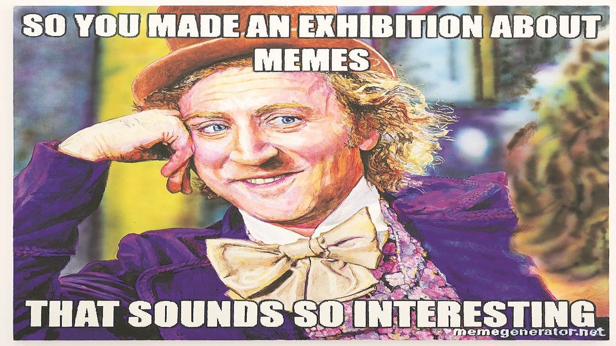 Christine Wang's Sarcastic Willy Wonka (2020) acrylic painting exhibited in Qatar Christine Wang's Sarcastic Willy Wonka (2020) acrylic painting exhibited in Qatar