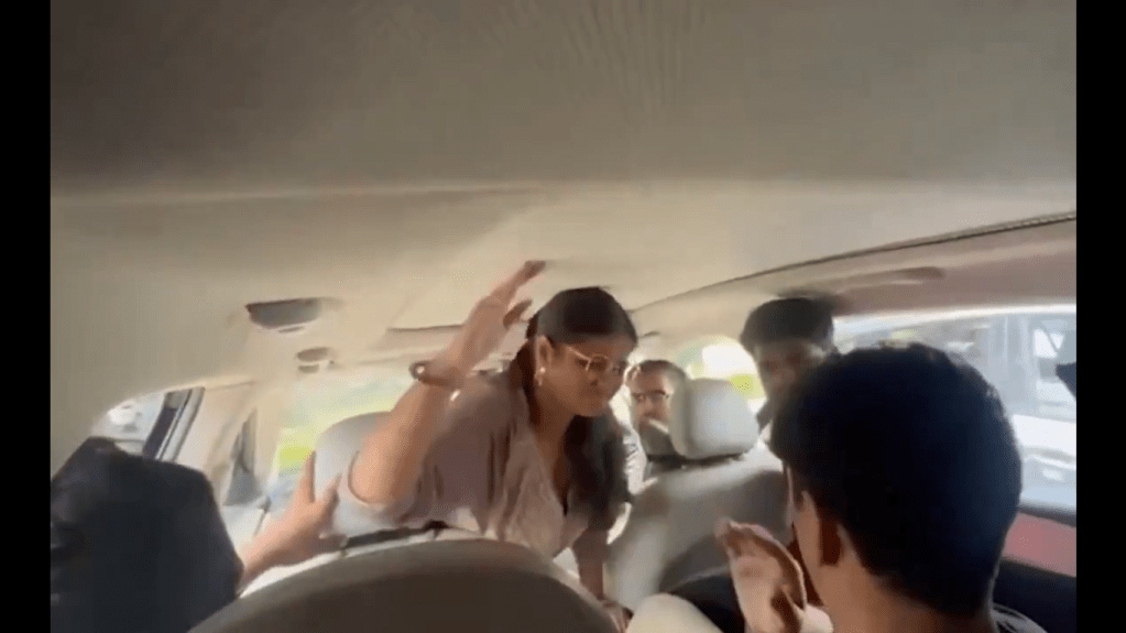 'You will be beaten more if…': Viral video shows Amity University student being repeatedly slapped, abused by classmates inside car (video screengrab)