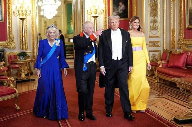 Trump arrived at Windsor Castle in a horse-drawn carriage accompanied by King Charles. (Photo source: AP)