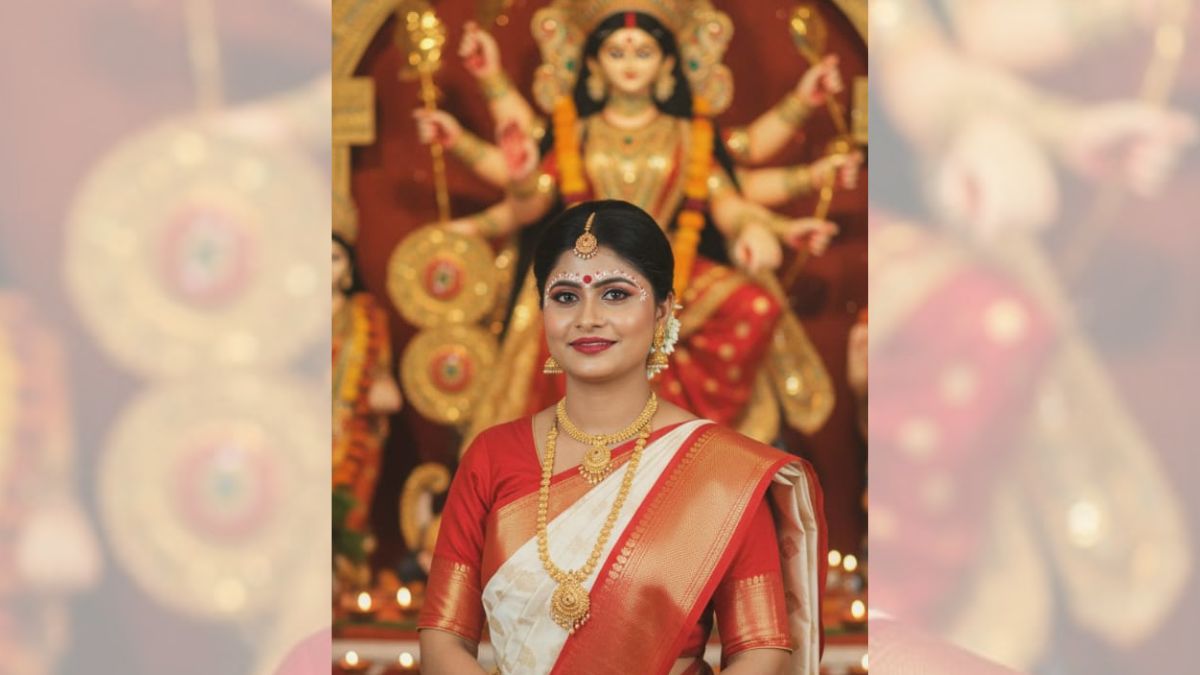 Google Gemini Nano Banana AI: Top prompts to create a perfect Durga Puja viral saree look for Instagram and Facebook Google Gemini Nano Banana AI: Top prompts to create a perfect Durga Puja viral saree look for Instagram and Facebook