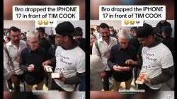 ‘Bro did a drop test!’ Fan accidentally drops iPhone 17 Pro in front of Apple CEO Tim Cook, netizens react hilariously