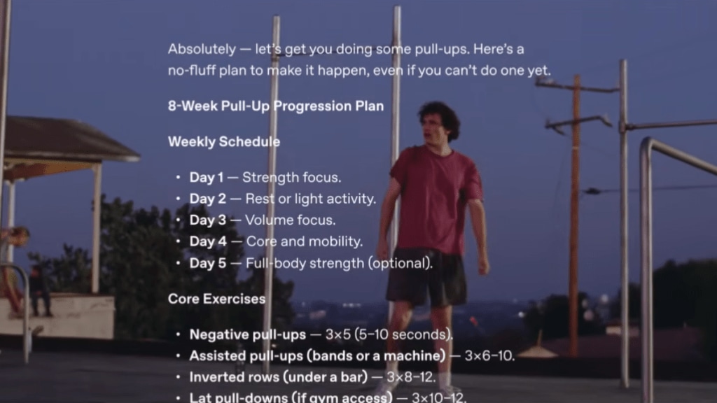 The outdoor campaign features people in everyday situations, sitting on steps, exercising or repairing a car, paired with the ChatGPT logo.