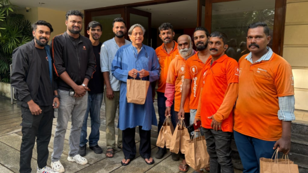 In a post on X, Swiggy wrote in Hindi that it was a delight to serve “Shri Tharoor Ji the region’s finest idli” and wished him “a state of supreme bliss.” In a post on X, Swiggy wrote in Hindi that it was a delight to serve “Shri Tharoor Ji the region’s finest idli” and wished him “a state of supreme bliss.”