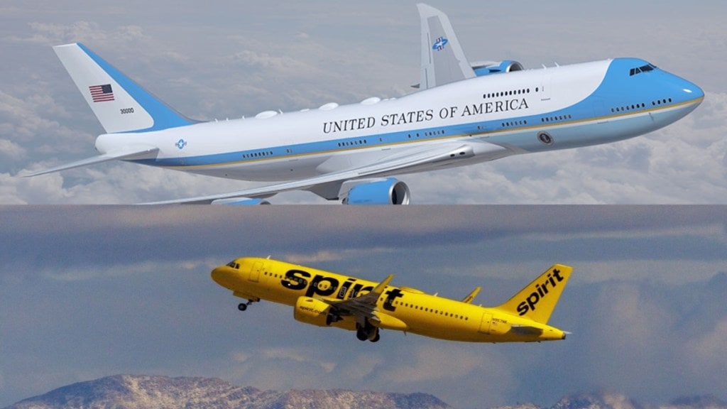 Spirit Airlines jet flies close Air Force One carrying Trump to UK - What happened next? Spirit Airlines jet flies close Air Force One carrying Trump to UK - What happened next?