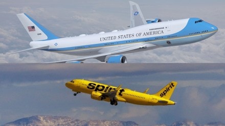 Spirit Airlines jet flies close Air Force One carrying Trump to UK - What happened next?