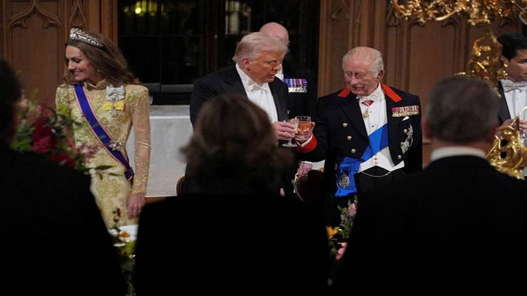 charles and trump toasting at state banquet
