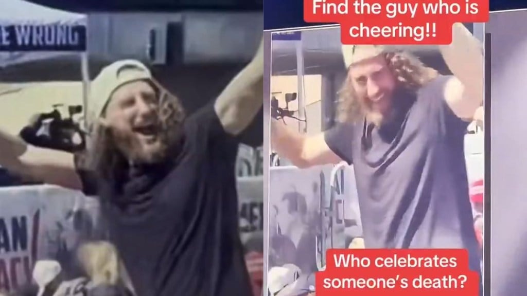 Man cheering Charlie Kirk's death Man cheering Charlie Kirk's death