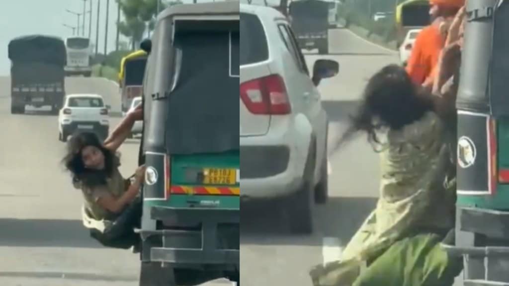Woman clings to moving auto to escape robbery on Jalandhar bypass; Two accused arrested | Watch