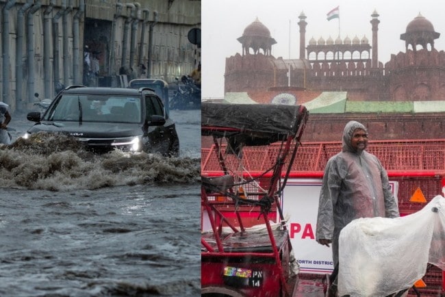 In Images | Delhi struggles with waterlogging as rains hit festival season plans