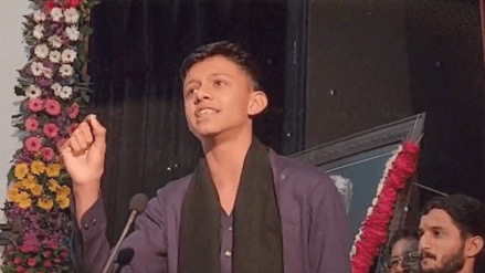 Indore mayor Pushyamitra Bhargav’s son Sanghamitra listed failures of the government, along with scams and the unkept promises in a fiery debate. At the time, MP CM Dr Mohan Yadav was present on the stage.