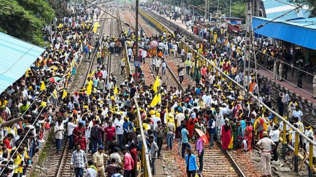 Over 100 trains, including the Vande Bharat Express, were disrupted after the Adivasi Kurmi Samaj blocked railway tracks in West Bengal, Jharkhand, and Odisha while demanding ST status.