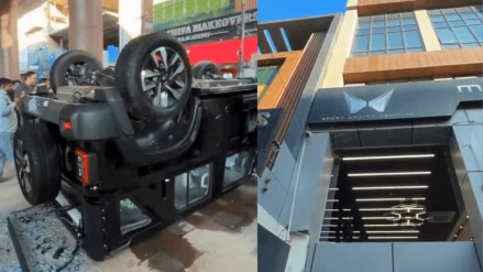 Thar, thar video, thar video delhi, thar video nirman vihar, thar video showroom, thar showroom video, new thar nimbu ritual