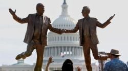 Statue celebrating Trump and Epstein’s ‘long-lasting bond’ appears near US Capitol