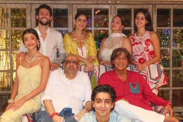 The whole Panday clan unites for this one, minus Ananya's younger sister Rysa. In the picture the Panday brothers can be seen with their gorgeous wives, daughters, Chikki Panday's son Ahaan and son-in-law Ivor. It's clear the family bond is stalwart. (Image source: Pinterest)