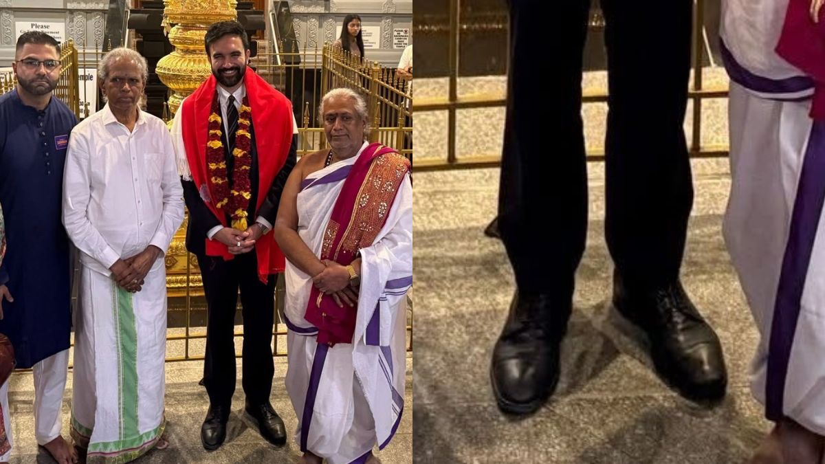 ‘They didn’t even ask him to remove his shoes,’ netizens slam Zohran Mamdani for wearing shoes in temple