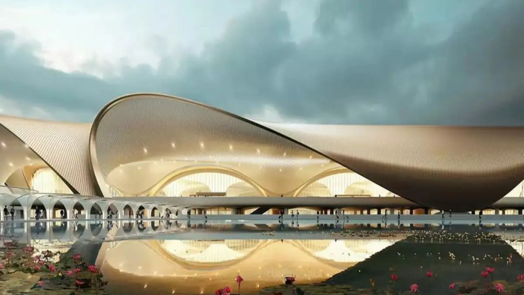 In total, the airport will have 32,000 sq ft of digital art programme and 4,000 sq ft of LED screens. The airport will have facilities such as pre-booking of parking, 100% Digi Yatra-enabled gates , a number of check-in and self-baggage drop counters to reduce queue time. In total, the airport will have 32,000 sq ft of digital art programme and 4,000 sq ft of LED screens. The airport will have facilities such as pre-booking of parking, 100% Digi Yatra-enabled gates , a number of check-in and self-baggage drop counters to reduce queue time.