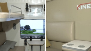 First AC coach design concept of Vande Bharat Sleeper train unveiled by Kinet Railway Solutions at IREE 2025, New Delhi