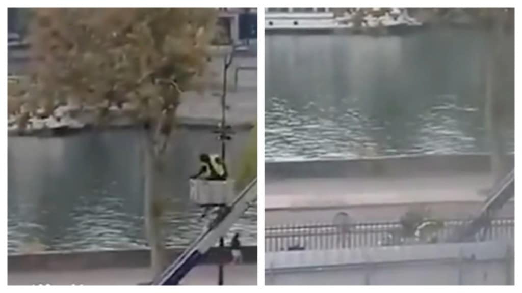 Viral Video reveals Louvre thieves escaping on scooter using mechanical ladder in daylight.