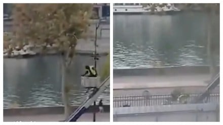 Viral Video reveals Louvre thieves escaping on scooter using mechanical ladder in daylight.