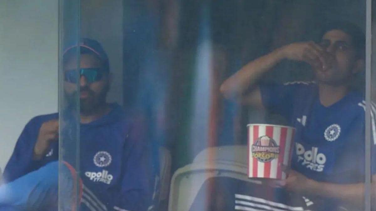 IND vs AUS ODI: Video shows skipper Gill and ex-captain Rohit Sharma sharing popcorn tub during rain break