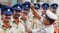 Karnataka police get new look after half a century: Slouch hat gets replaced by navy blue peak caps