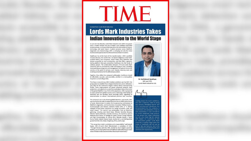 Sachidanand Upadhyay Joins Global Business Elite with Second Appearance in Time Magazine