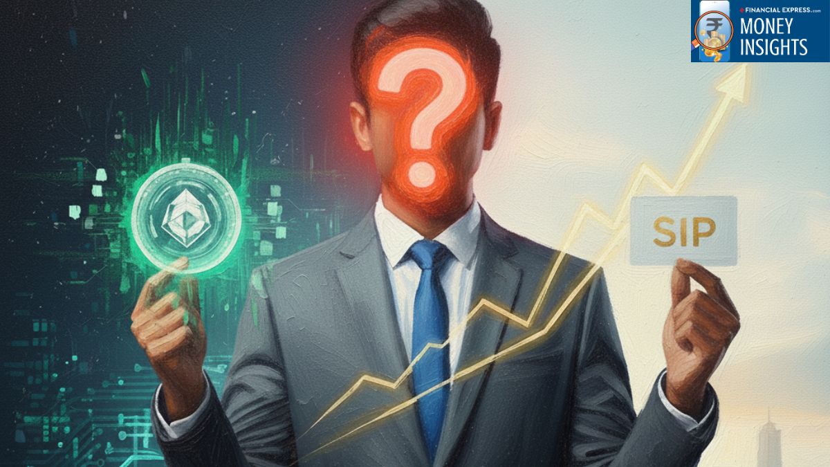 How Gen Z is caught between stable SIPs and Crypto FOMO. (This is an AI generative Image)